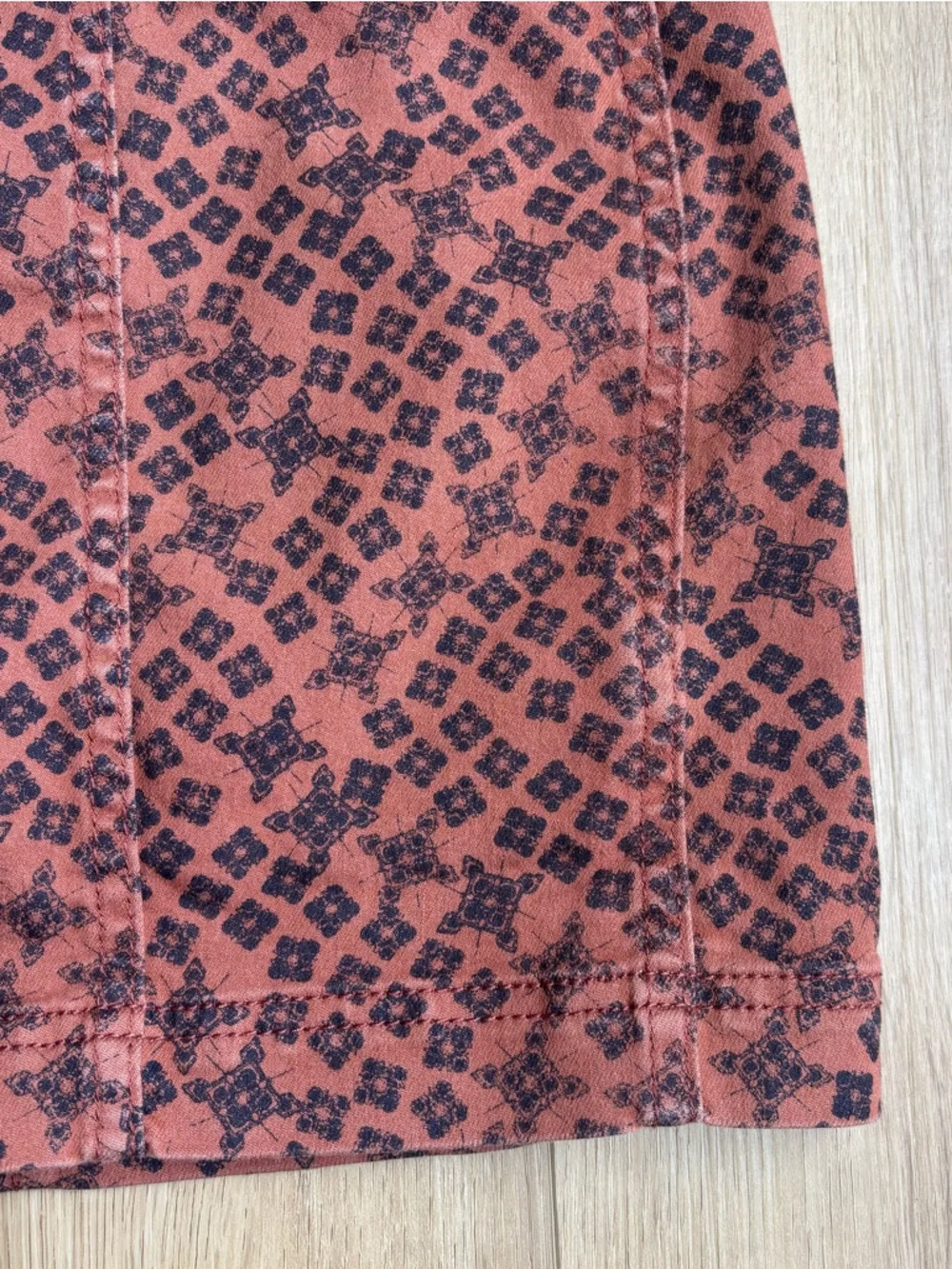Free People Rust & Black Geometric Mini Skirt Size 10